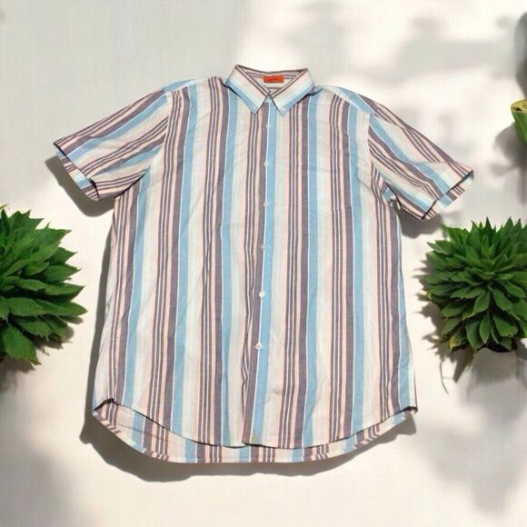 St. John's Bay Other - St. John's Bay Comfort Flex Men’s L Easy Care Short Sleeve Button-Down Shirt